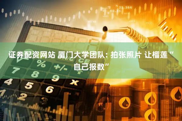 证券配资网站 厦门大学团队: 拍张照片 让榴莲“自己报数”